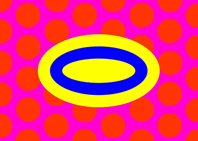 Yellow Elipse on Pink