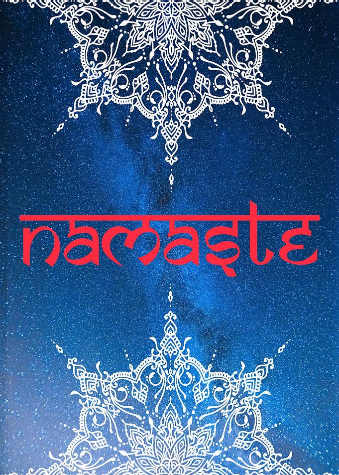 namaste red with mandala