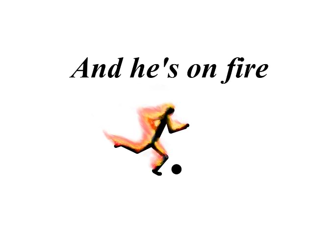 football player on fire