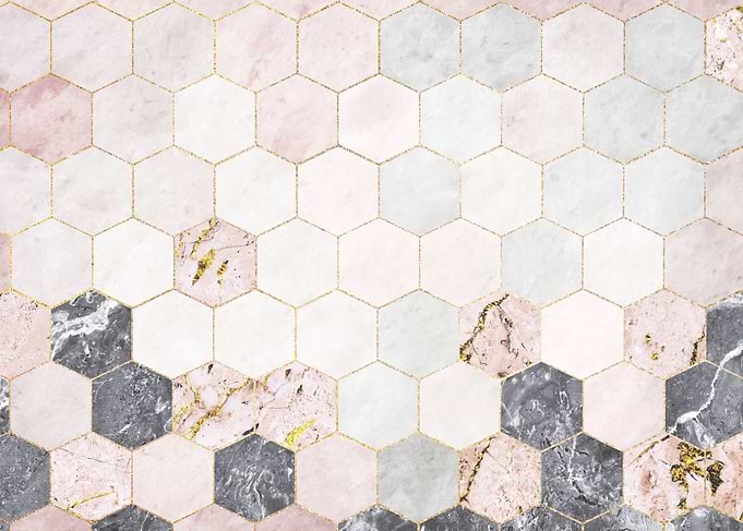 Marbled hexagons