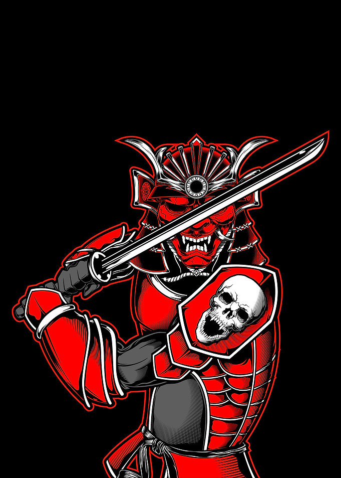 Samurai skull japanese ill