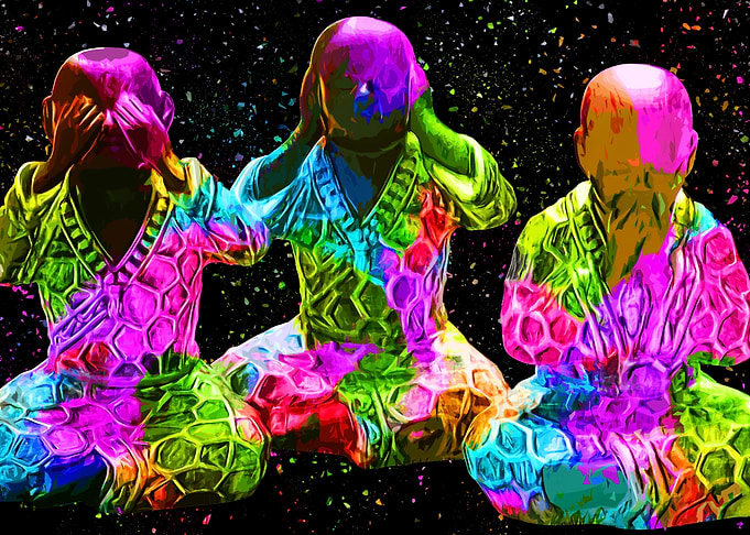 Three Buddha polyart