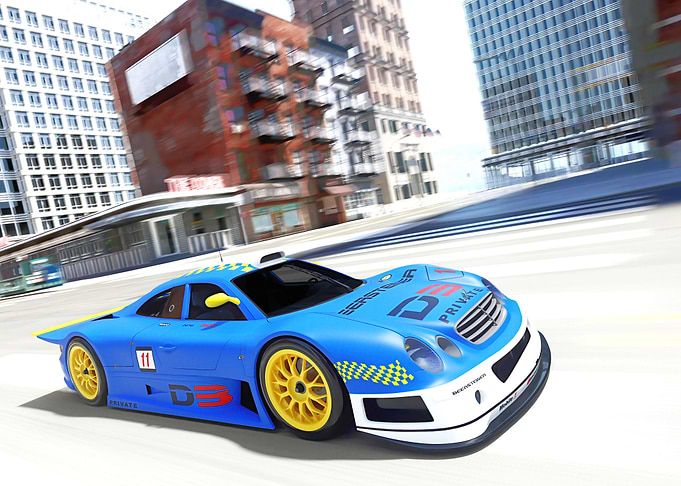 Blue Racing Car