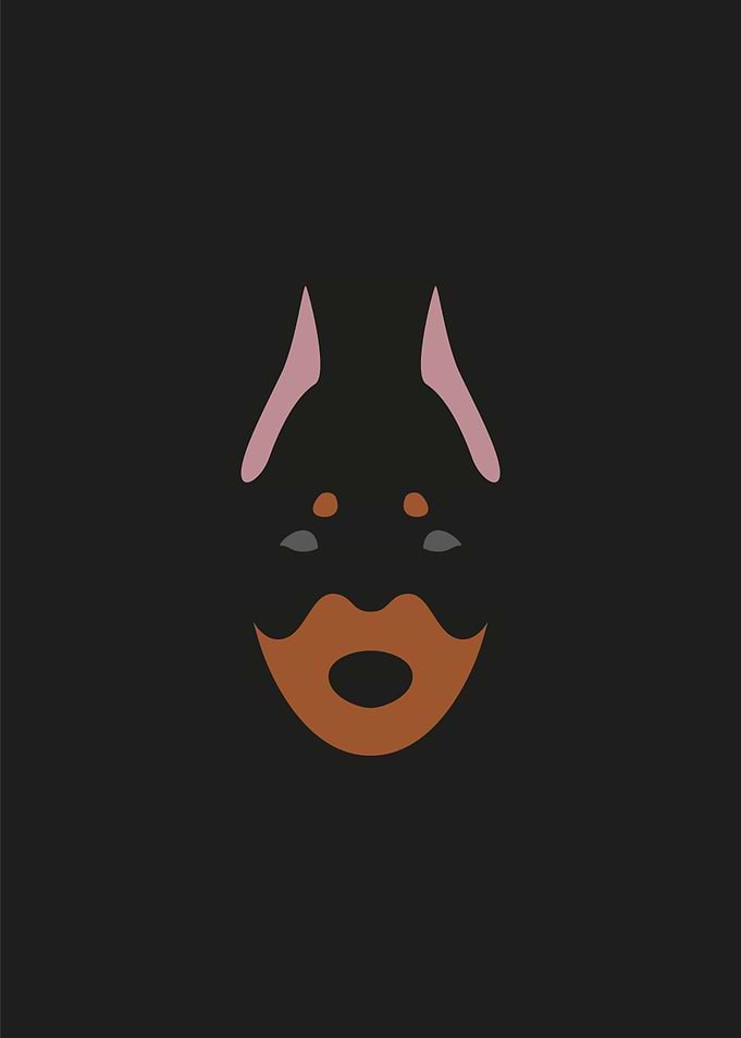 Dobermann dog illustration