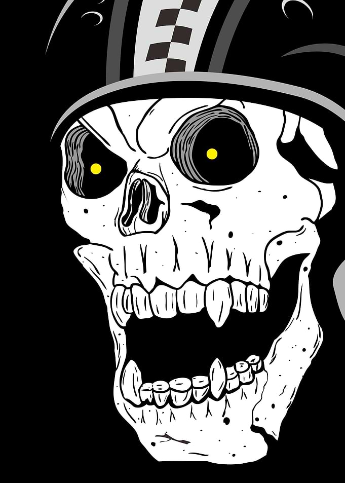 Vintage Biker Skull