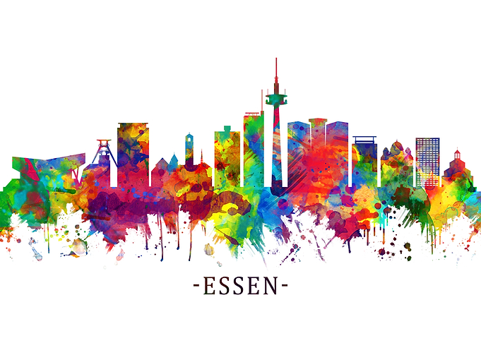 Essen Germany Skyline
