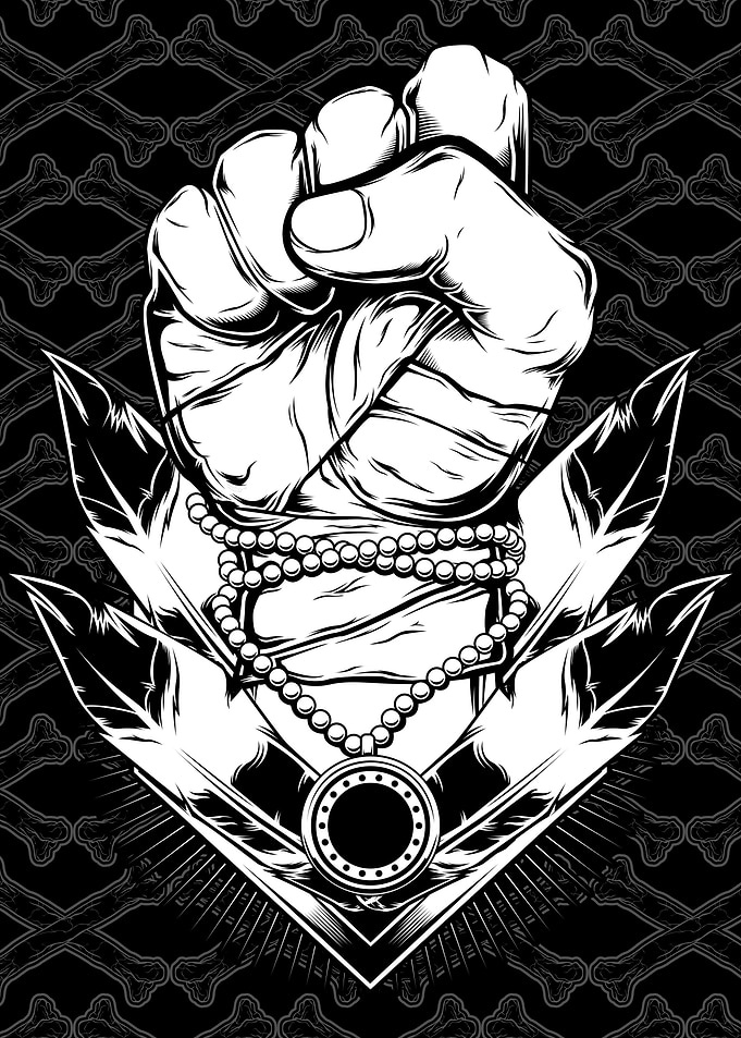A clenched fist held high
