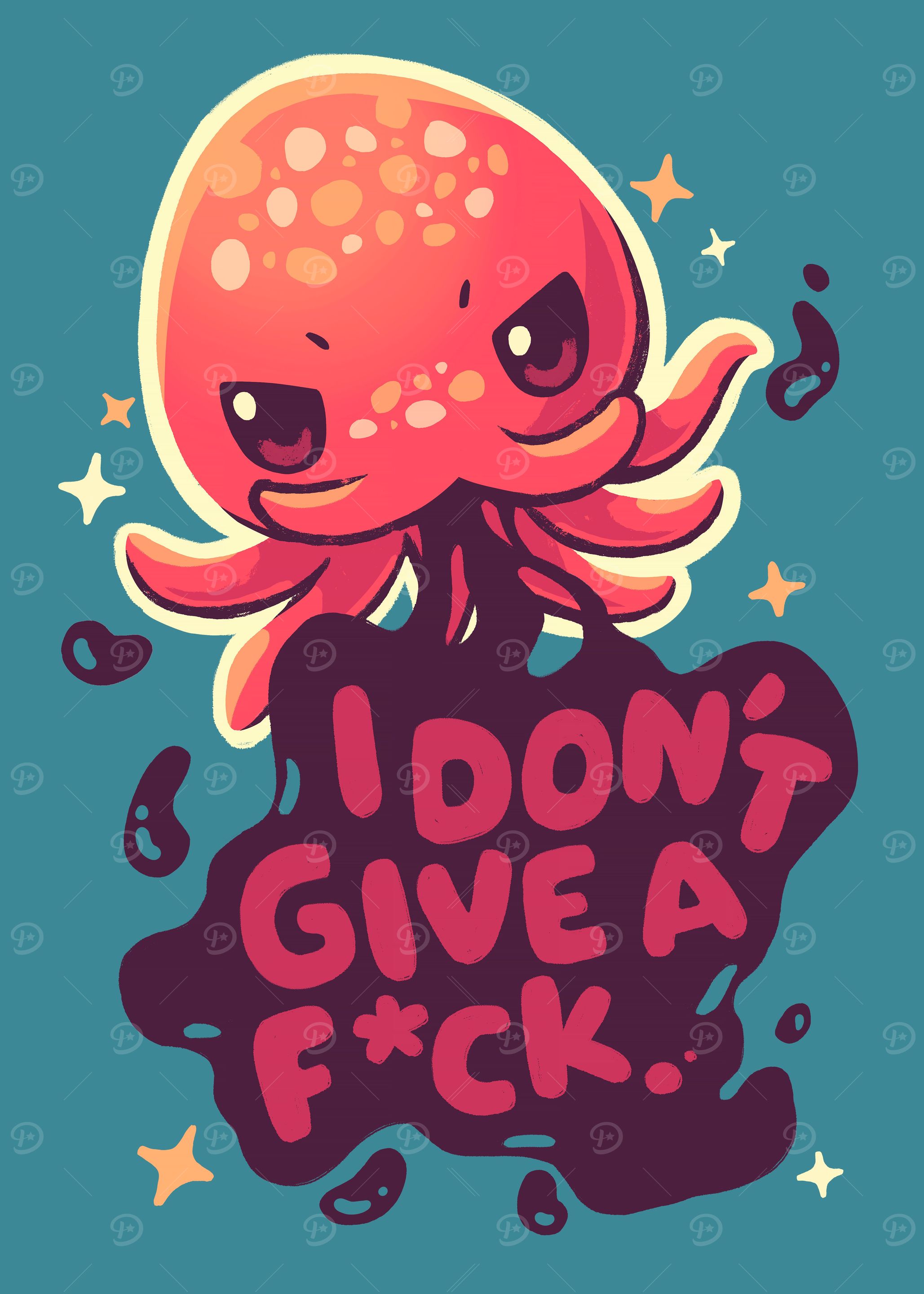 Octopus IDGAF Cute Animal