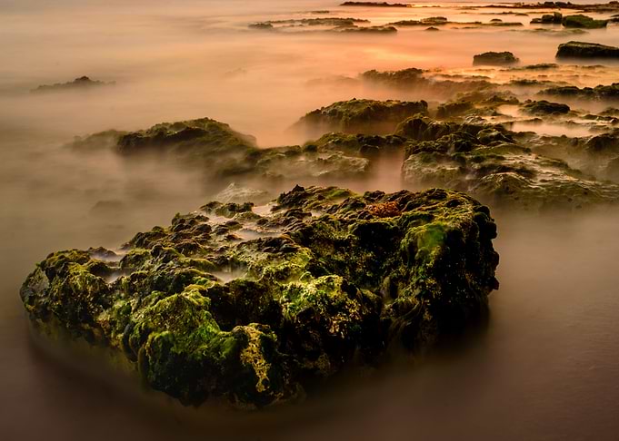 Sunset on rocks