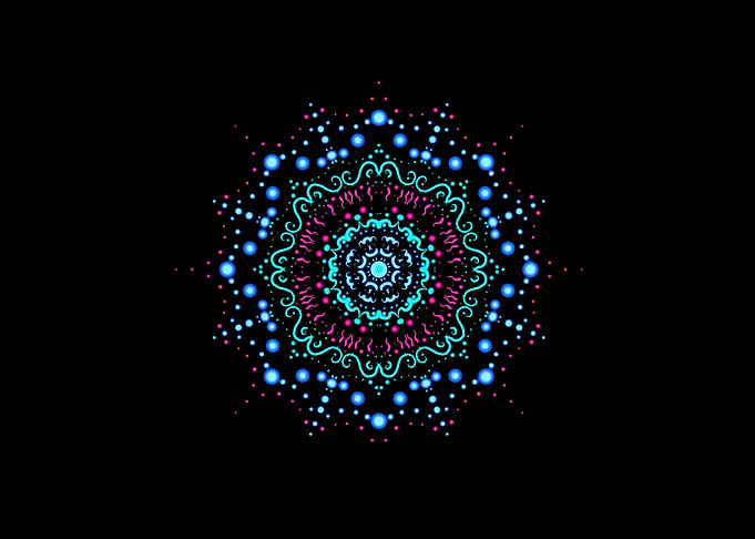 Mandala neon black