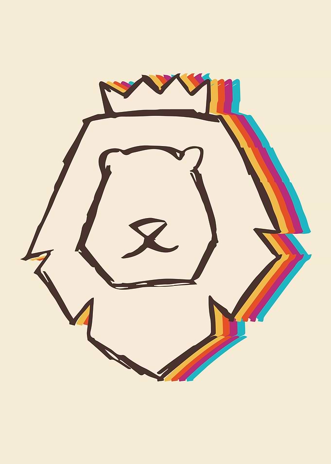 Cute Lion Rainbow 6
