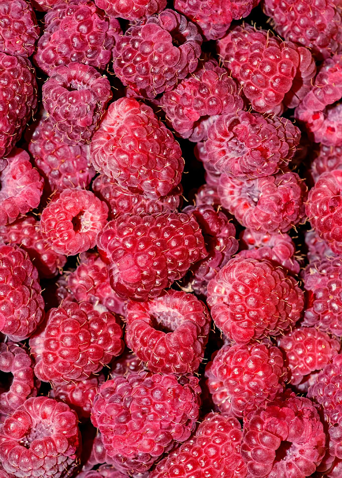 Pattern Of Red Raspberries