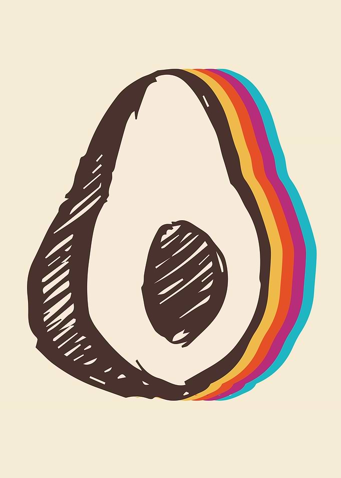 Cute Avocado Rainbow 10