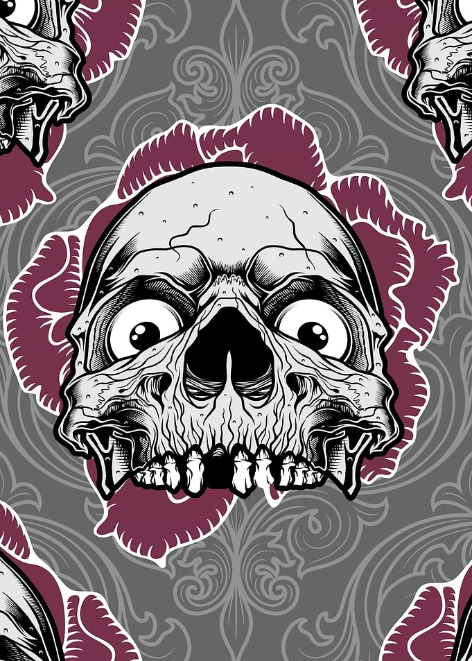 pattern skull ornament