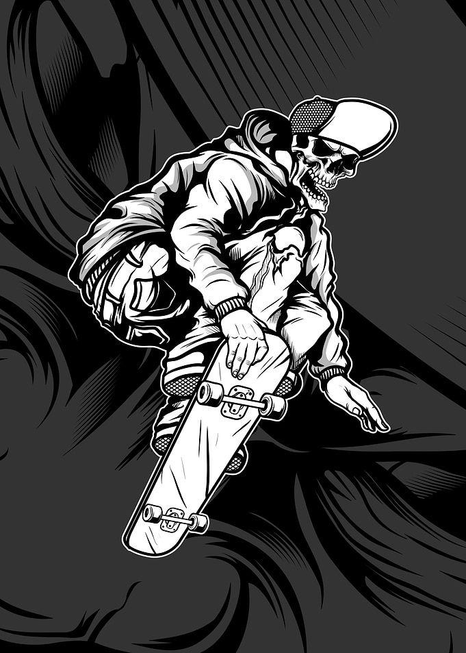 skull skateboard