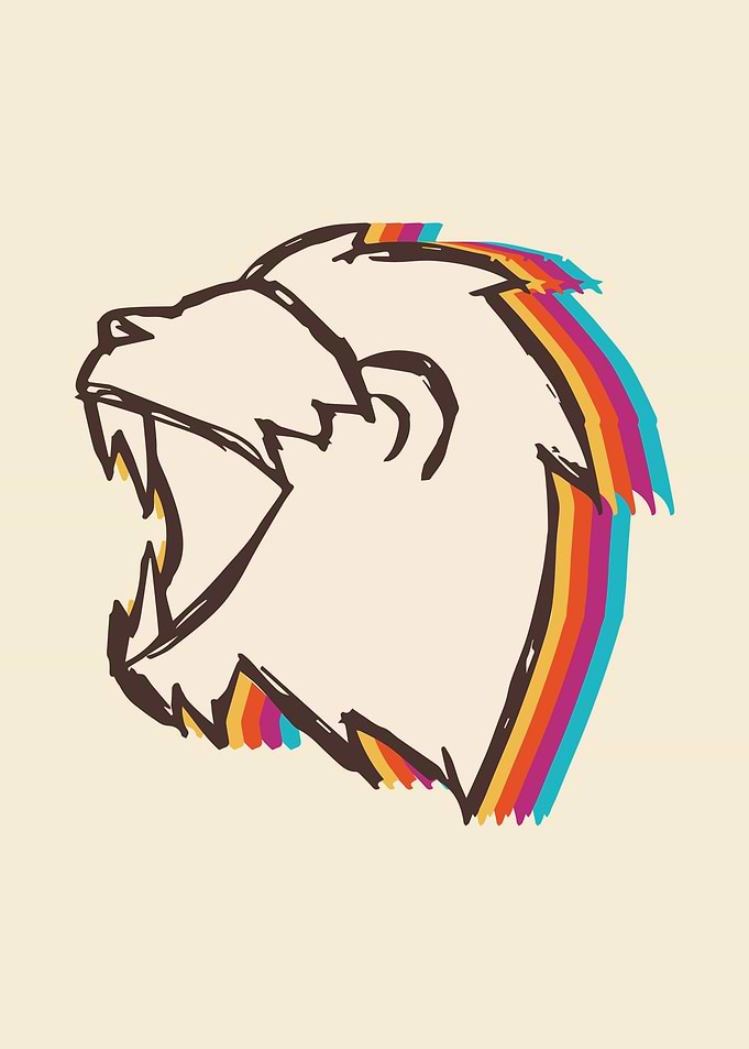 Cute Lion Rainbow 7