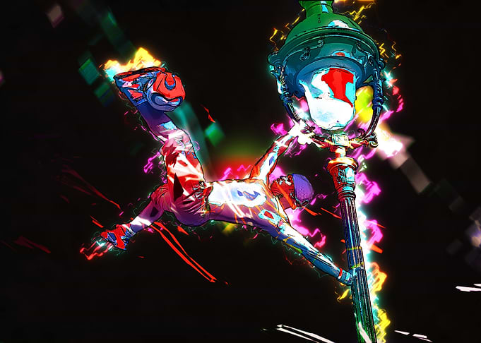 Polyart soccer player