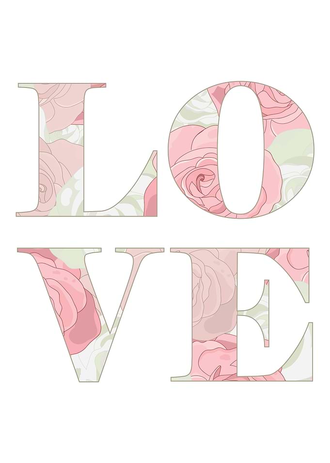 floral word love
