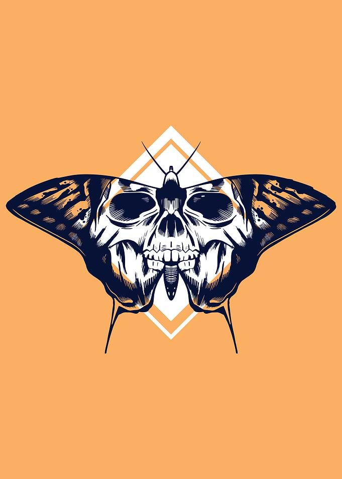 Butterfly and Skull