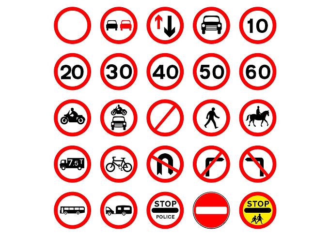 Road Signs Red Round
