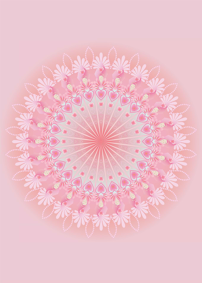 Pink Angel Of Love Mandala