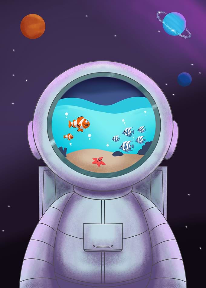 aquarium astronaut helmet