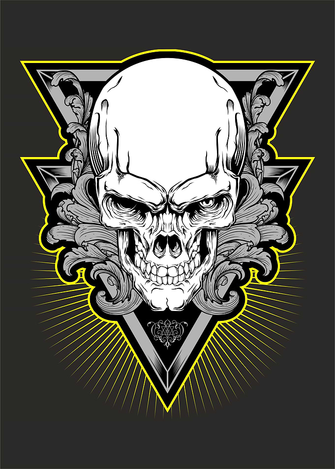skull with floral