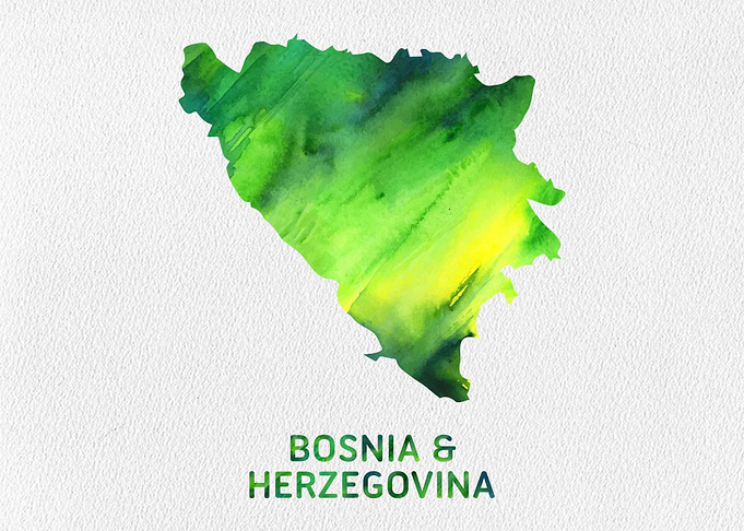 Bosnia Watercolor Map