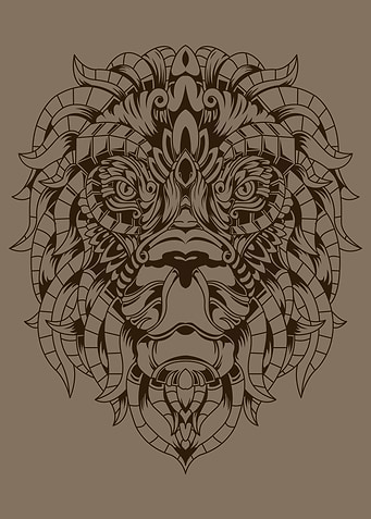 Vintage Zen Lion