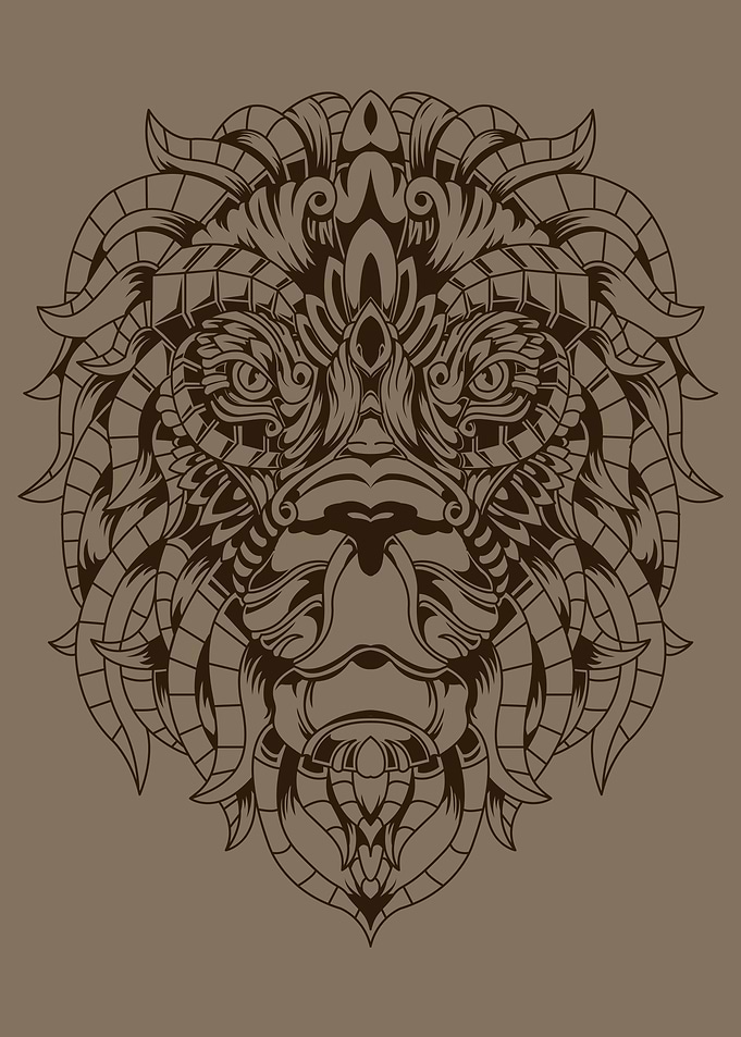 Vintage Zen Lion