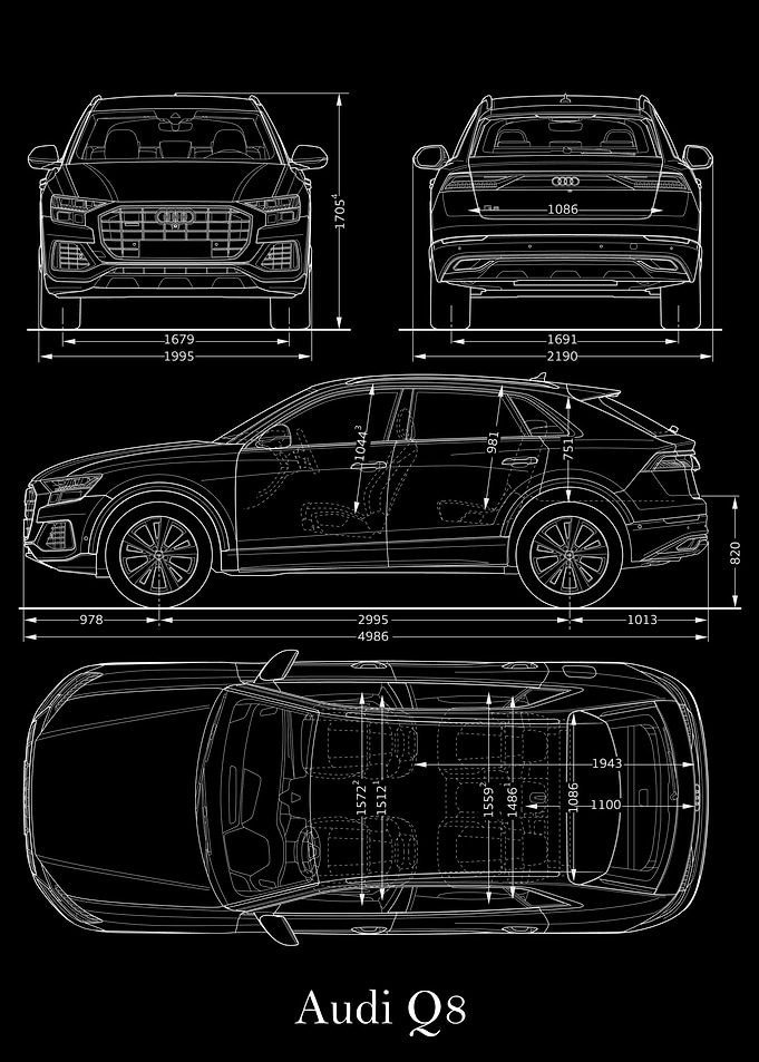 Audi Q8 2018 Blueprint