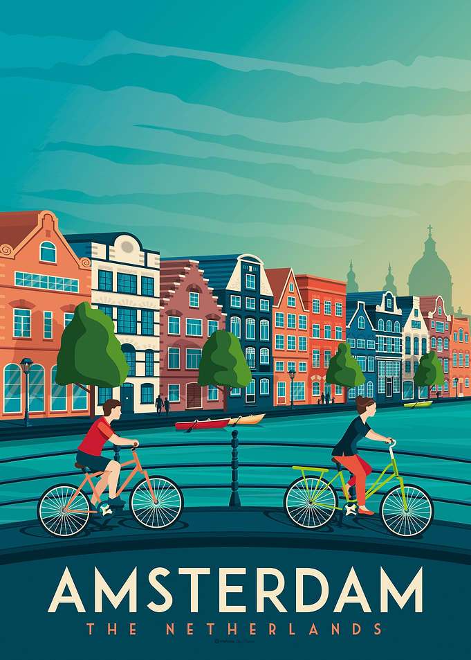Amsterdam Travel Poster