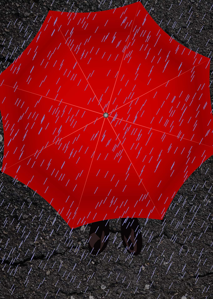 Umbrella and boots