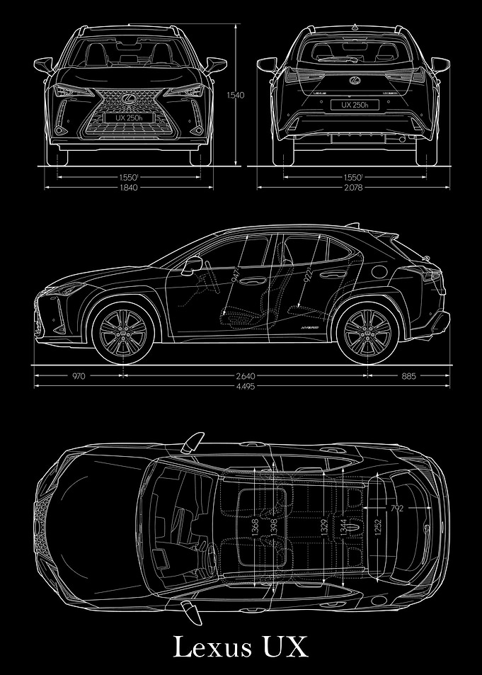 Lexus UX 2019 Blueprint