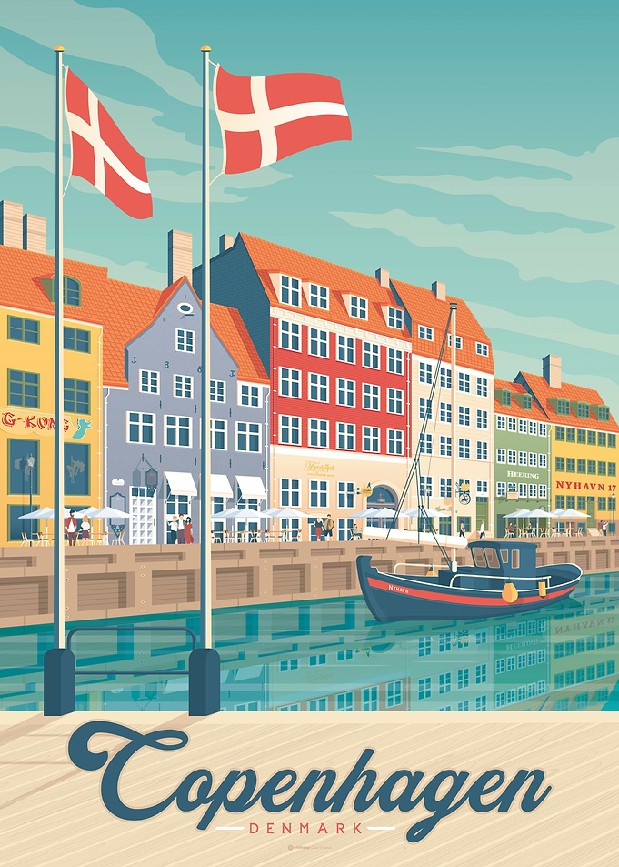 Copenhagen Travel Poster