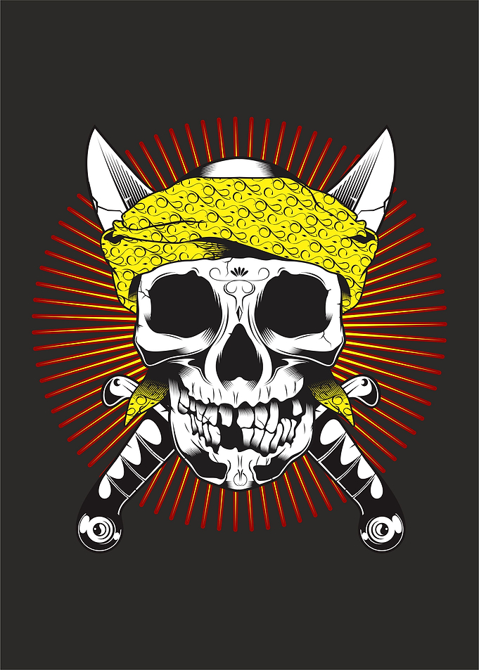 skull bandana with sword