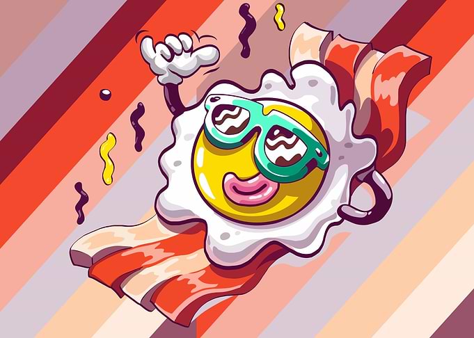 funny egg in the beach