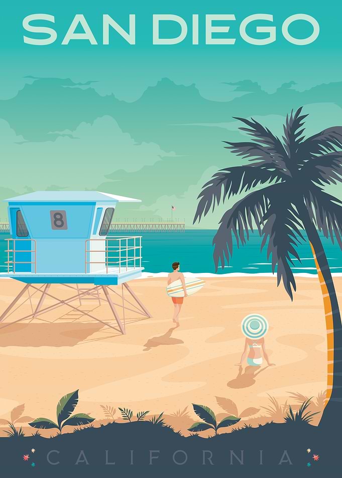 San Diego Travel Poster