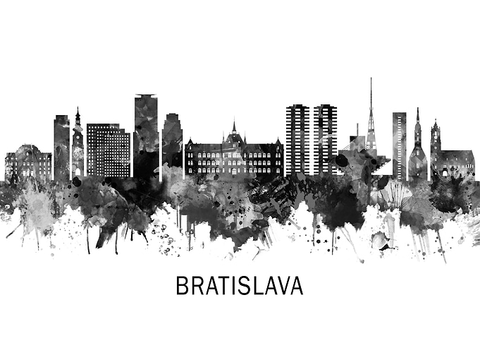 Bratislava Skyline BW