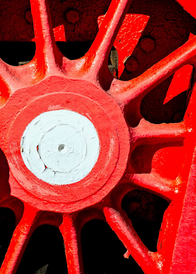 Old Train Red Wheel Right