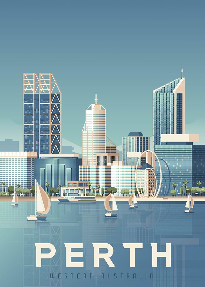 Perth Travel Poster