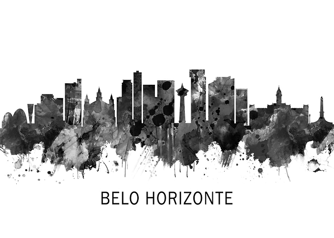 Belo Horizonte Skyline BW