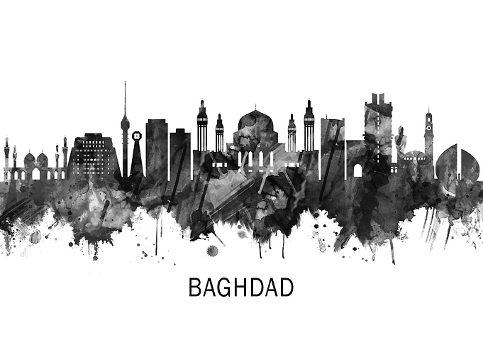 Baghdad Iraq Skyline BW