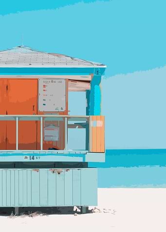 Miami Beach Hut in Blue