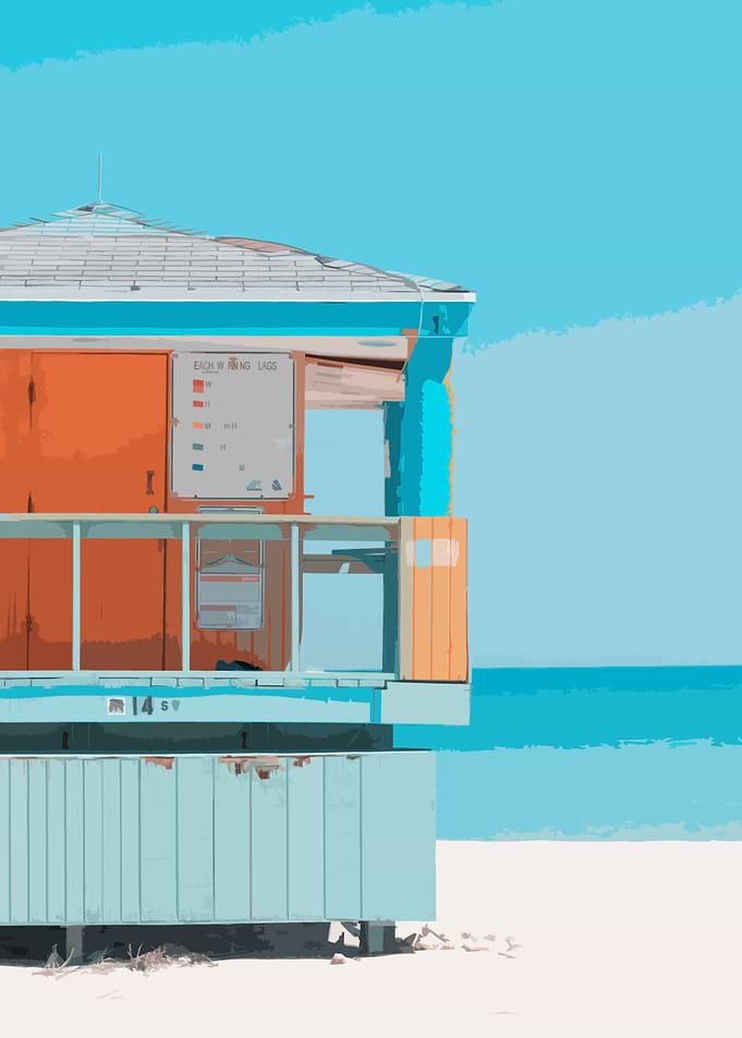 Miami Beach Hut in Blue