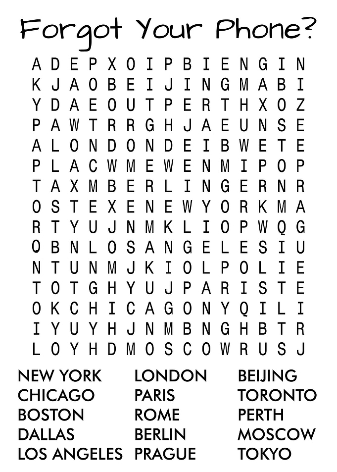 Forgot Your Phone CITIES