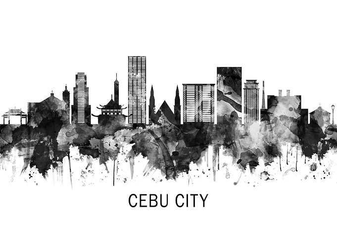 Cebu City Skyline BW