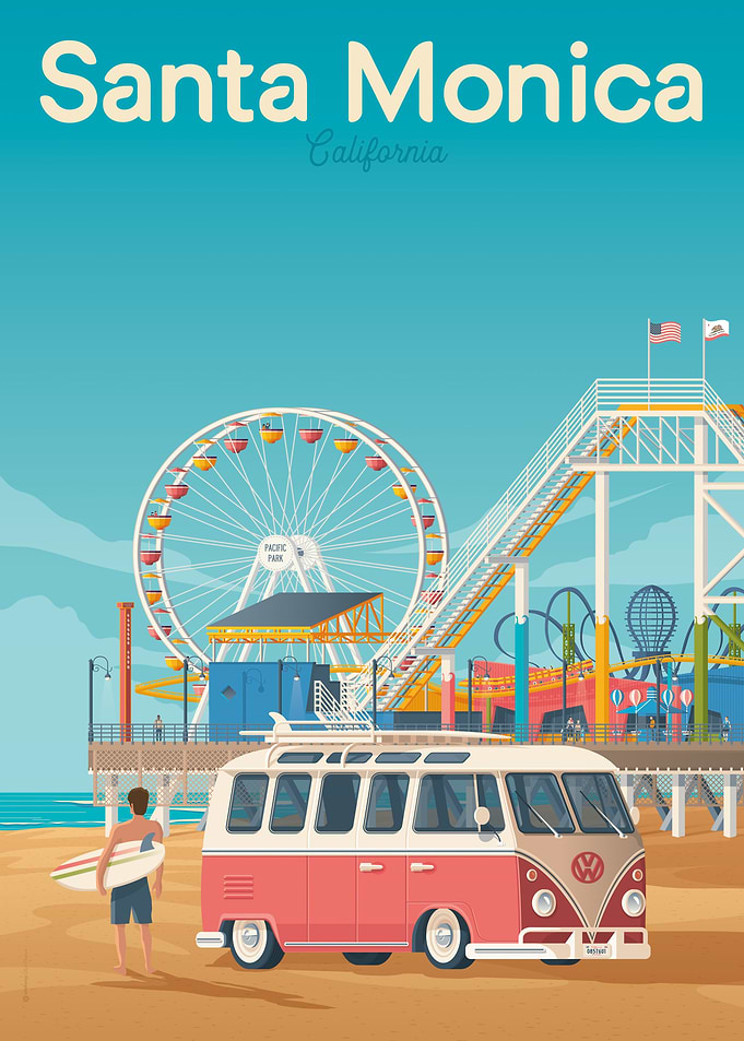 Santa Monica Travel Poster