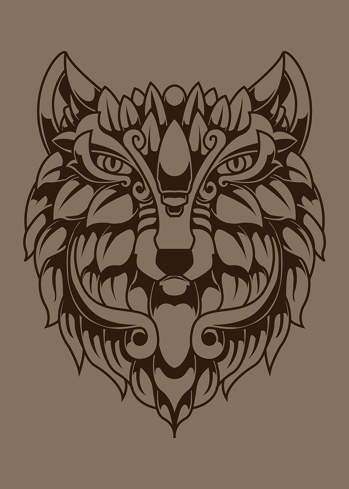 Vintage Zen Wolf