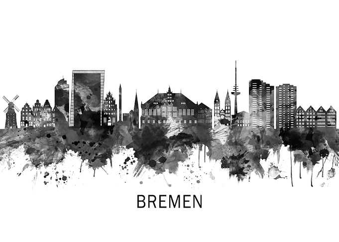 Bremen Germany Skyline BW